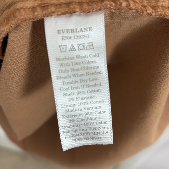 Everlane corduroy babydoll puff sleeve mini dress camel size XS - Picture 12 of 14